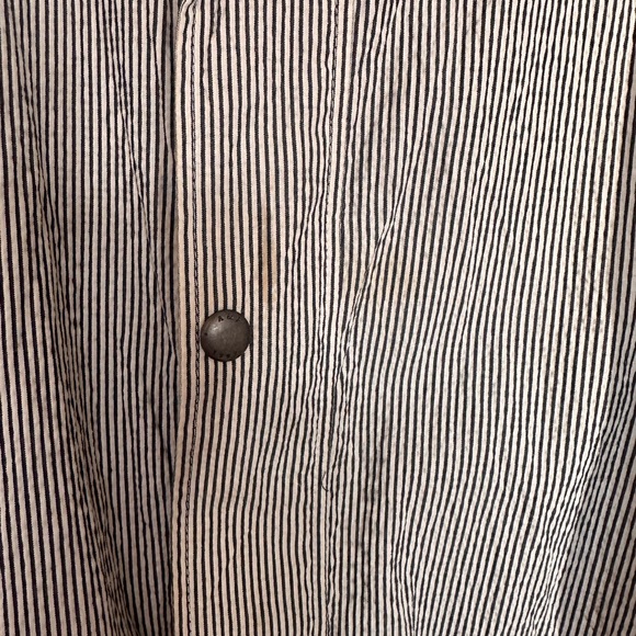 Abercrombie Fitch Dark Blue & White Hooded Windbreaker Pinstripe. Men’s size L - Picture 3 of 4